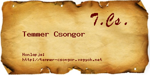 Temmer Csongor névjegykártya
